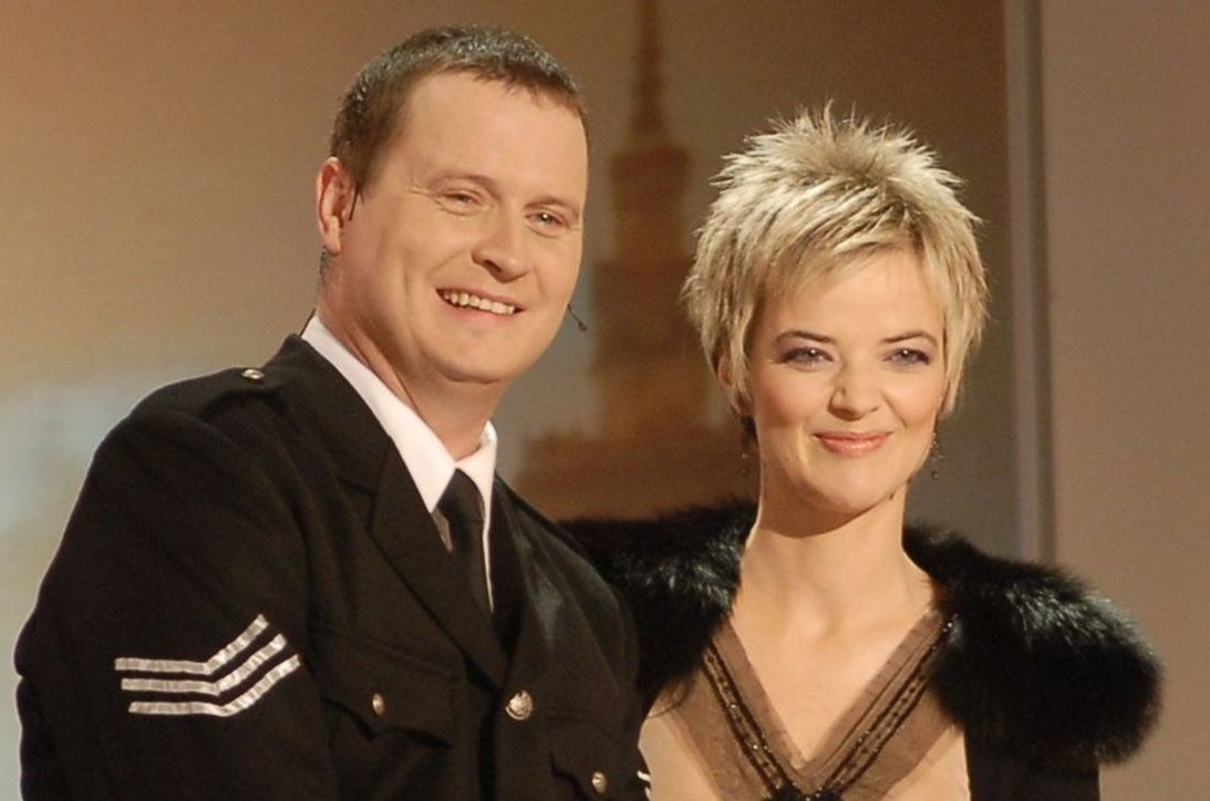 Kevin Aiston i Monika Zamachowska w 2006 roku podczas nagrania programu "Europa da się lubić".