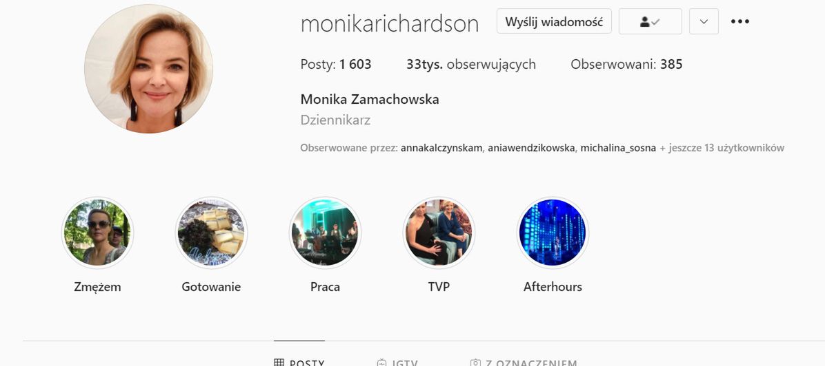 Monika Richardson zmieniła nazwę w social mediach