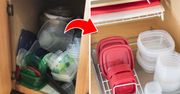 19 sprytnych sposobów na przechowywanie plastikowych pudełek!
