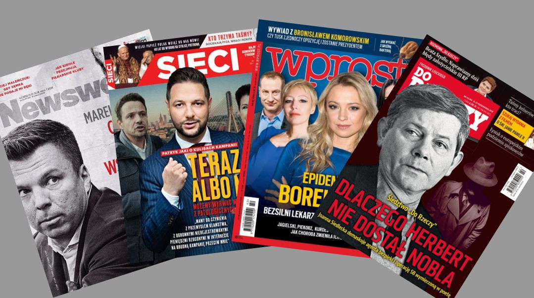 Okładki tygodników. Polityki jest mniej niż zwykle