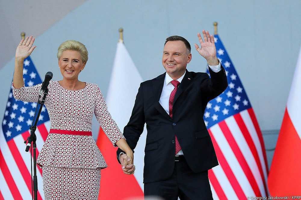 Agata Duda i Andrzej Duda podczas spotkania z Polonią