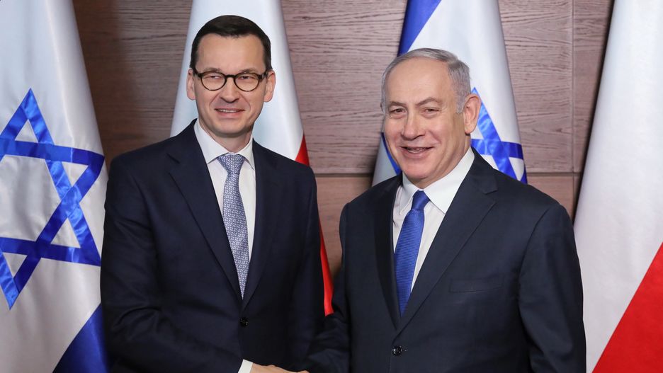 Premierzy Morawiecki i Netanjahu podczas konferencji bliskowschodniej w Warszawie