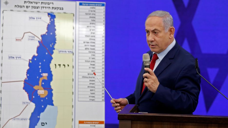 Izrael. Benjamin Netanjahu prezentuje mapę aneksji