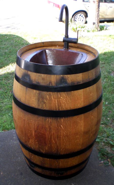 Wine Barrel Outdoor Sink