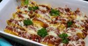 Makaronowe muszle z pastą z czerwonej fasoli