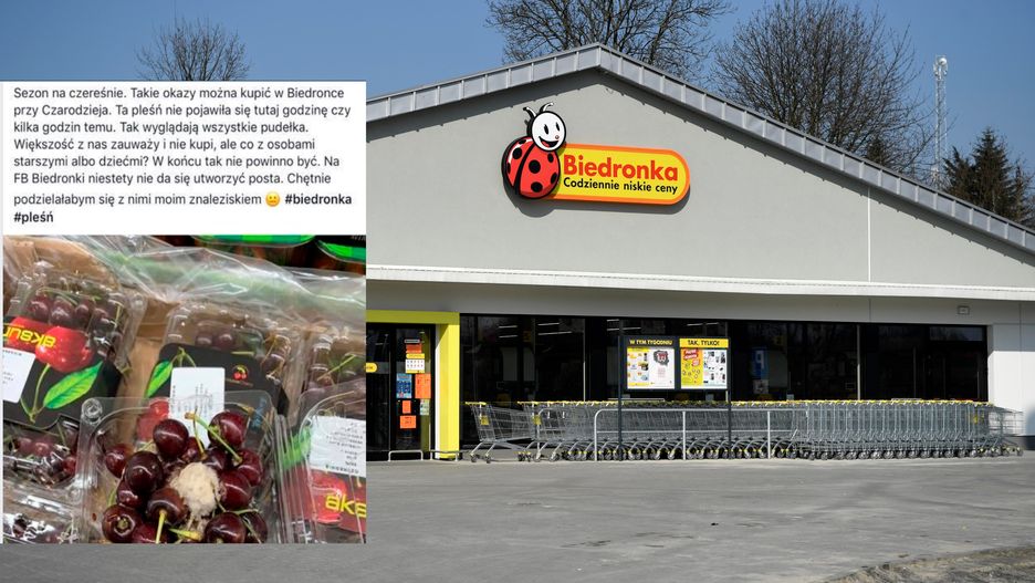 Biedronka wyjaśnia skąd się wzięła pleśń na czereśniach w jednym ze sklepów sieci