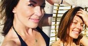Ciężarna Katarzyna Glinka w bikini na plaży. Pokazała apetyczne kształty