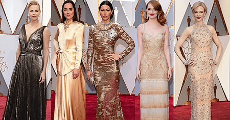 Oscary 2017: Złote kreacje zdominowały czerwony dywan! Emma Stone, Nicole Kidman, Jessica Biel... Aż ciężko wybrać najpiękniejszą!
