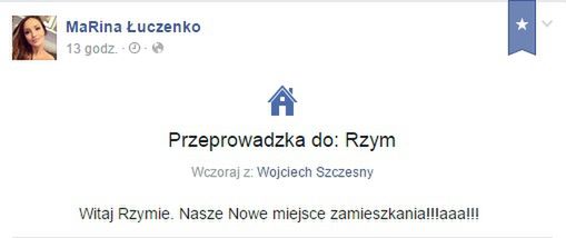 Marina Łuczenko przeprowadziła się do Rzymu