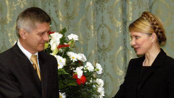 Marek Belka i Julia Tymoszenko