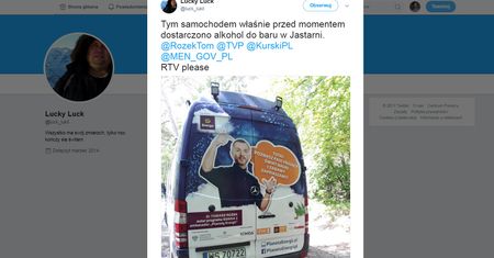 Samochód państwowej firmy dowozi alkohol do baru? Jest komentarz spółki