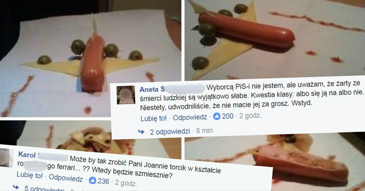 Parówki w kształcie... samolotu. Niesmaczny żart ze smoleńskiej rocznicy