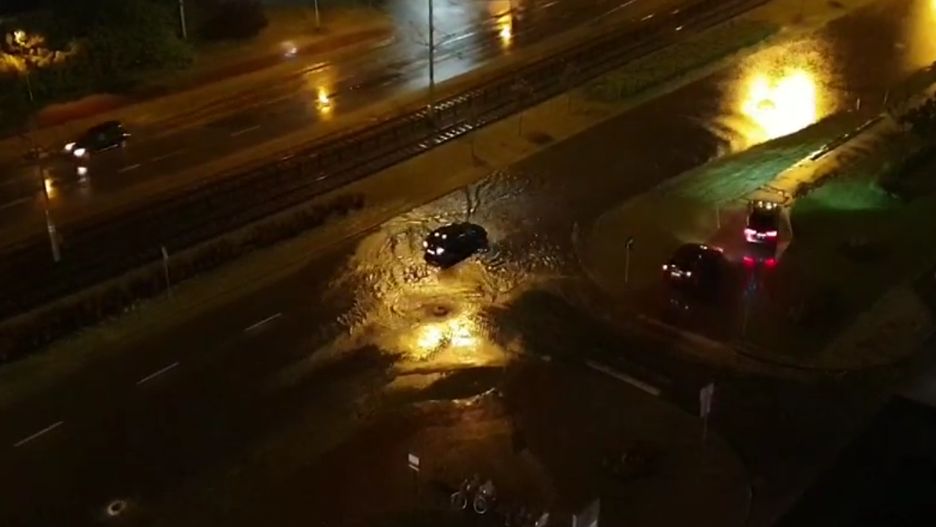 Gdańsk. Obfite opady deszczu i burze