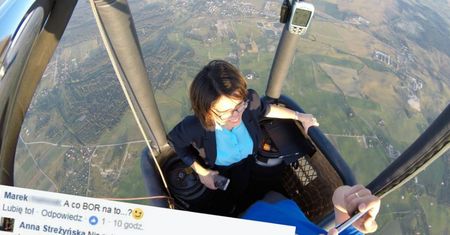 Minister pochwaliła się zdjęciami z lotu balonem. Jej odpowiedź na komentarz bije wszystko