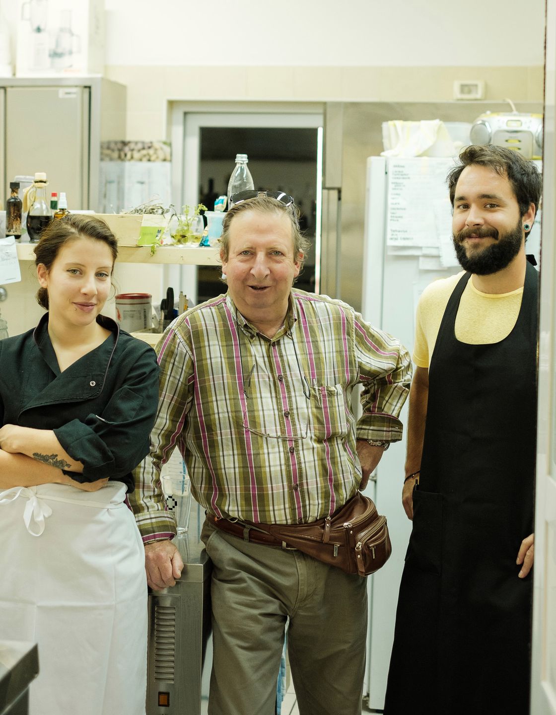 Założyciel restauracji La Bottega dei Sapori wraz z córką i zięciem