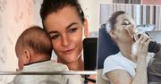 Agnieszka Radwańska z synkiem na kolanach. Pierwszy raz dobrze widać buzię Kubusia. Ale wyrósł!