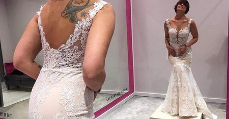 Ilona Felicjańska w sukni ślubnej. Po kryzysie nie ma już śladu