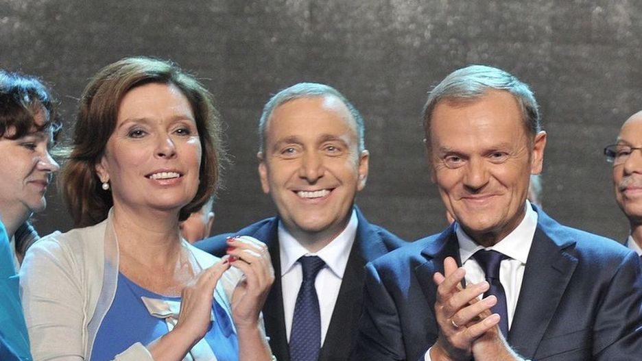 Od lewej: Małgorzata Kidawa-Błońska, Grzegorz Schetyna, Donald Tusk 