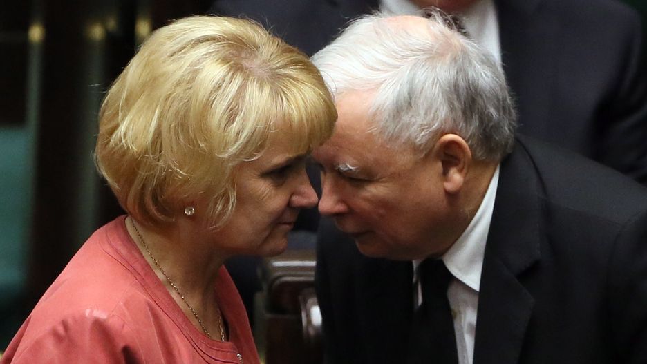 Jolanta Szczypińska i Jarosław Kaczyński