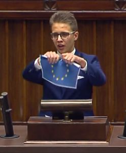 Tylko w WP. 17-latek który w Sejmie podarł flagę UE: Mówią o tolerancji, a mnie atakują