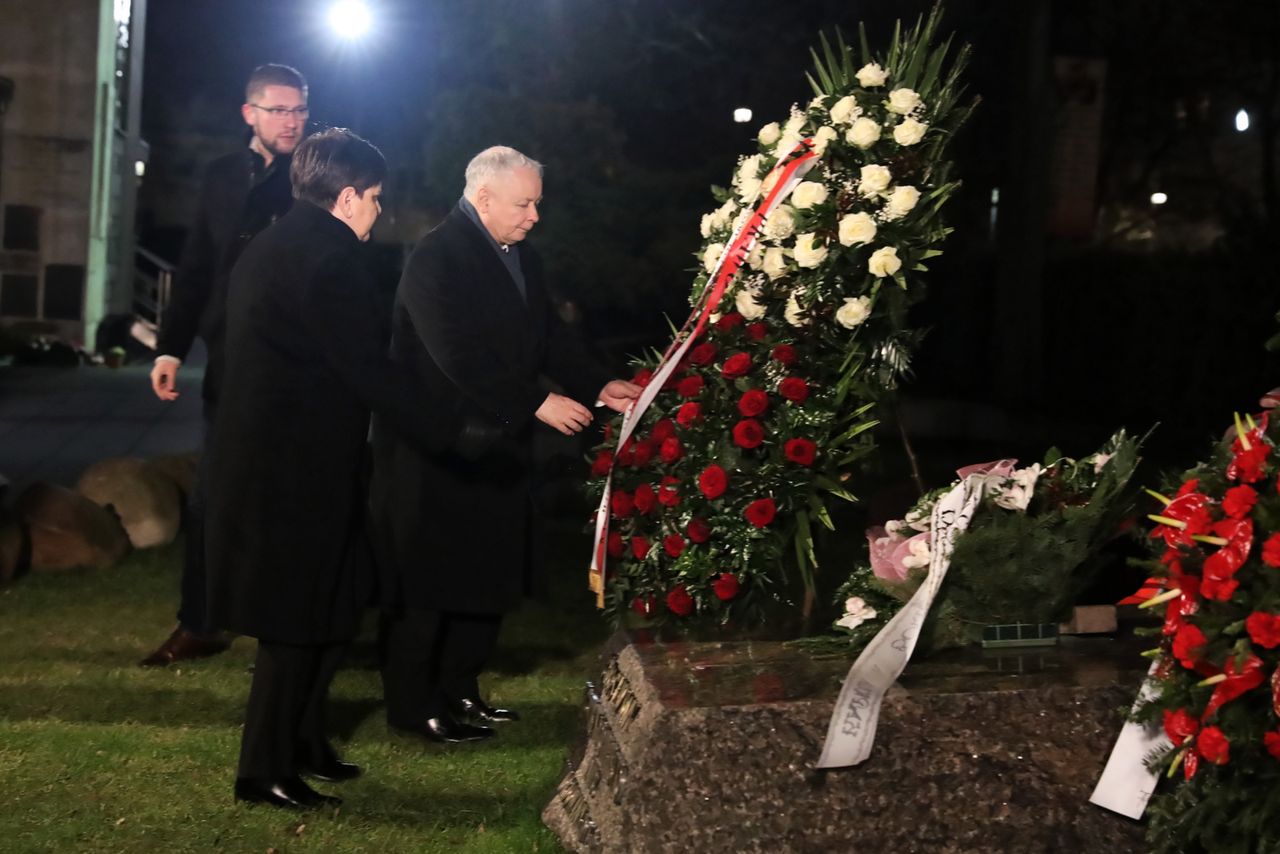 37. rocznica stanu wojennego. Jarosław Kaczyński na grobie ks. Jerzego Popiełuszki