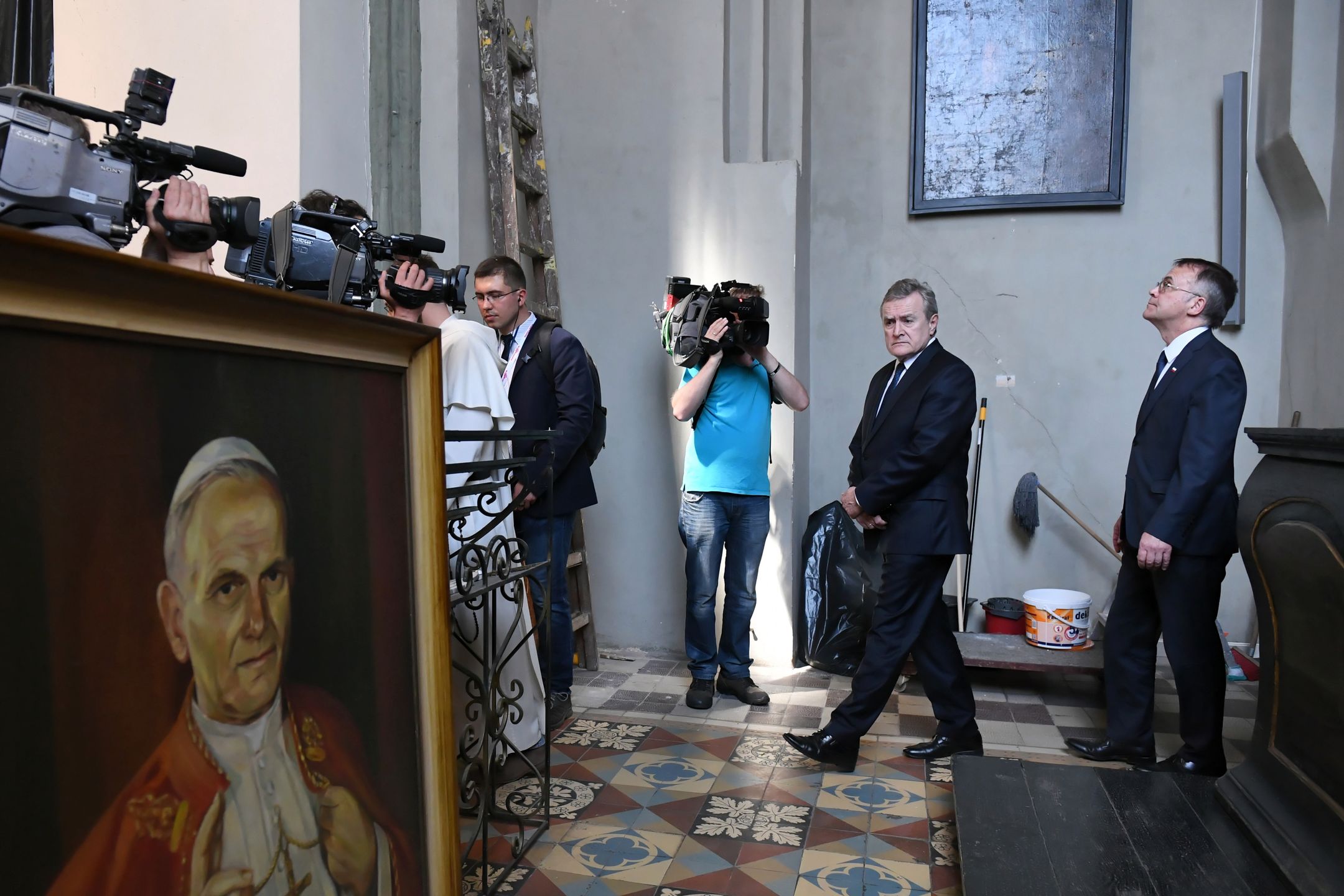 Gdańsk. Piotr Gliński i Jarosław Sellin w kościele św. Piotra i Pawła