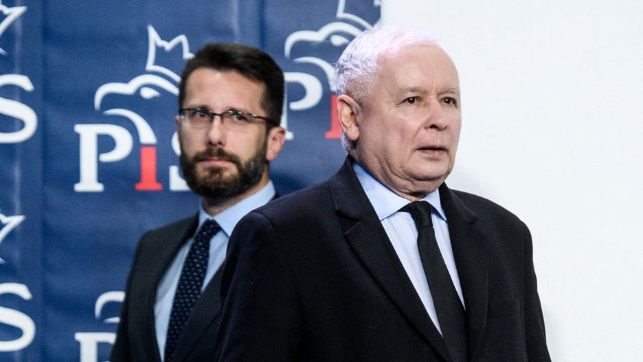 Radosław Fogiel i Jarosław Kaczyński