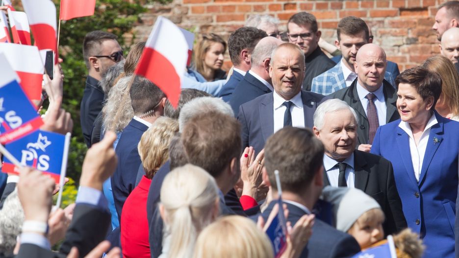 Jarosław Kaczyński i Beata Szydło w Pułtusku.