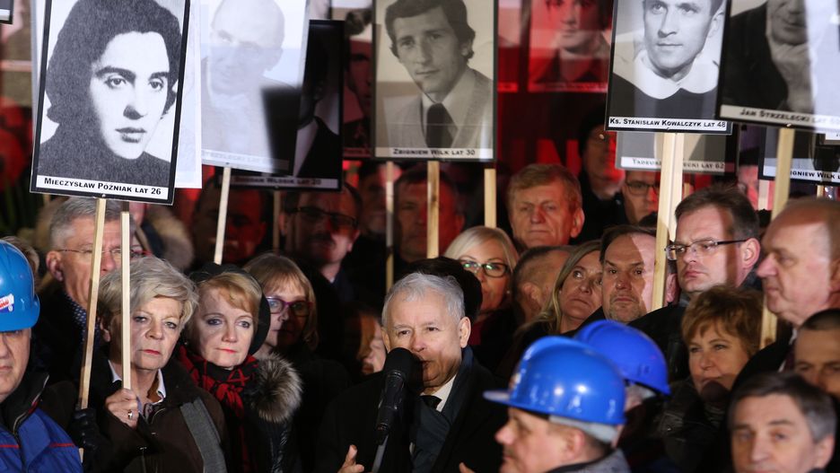 Prezes PiS podczas obchodów 36. rocznicy wprowadzenia stanu wojennego.