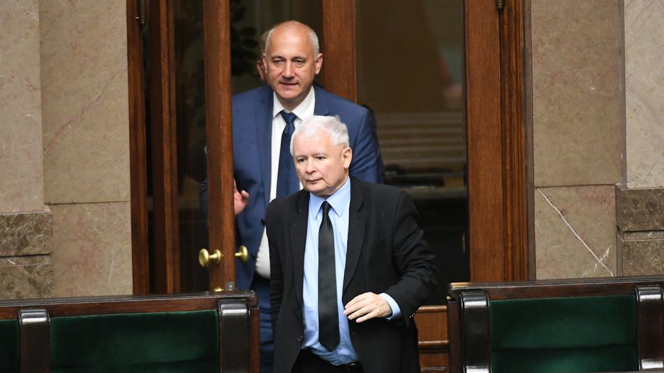 Prezes PiS Jarosław Kaczyński i szef MSWiA Joachim Brudziński