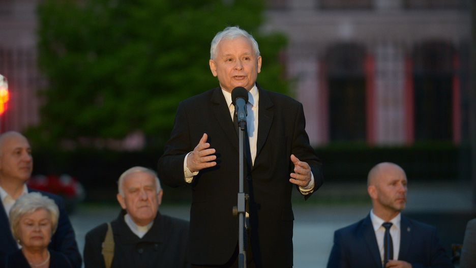 Jarosław Kaczyński podczas miesięcznicy 10 czerwca
