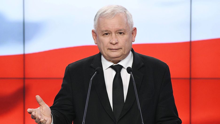 Jarosław Kaczyński podczas konferencji prasowej 