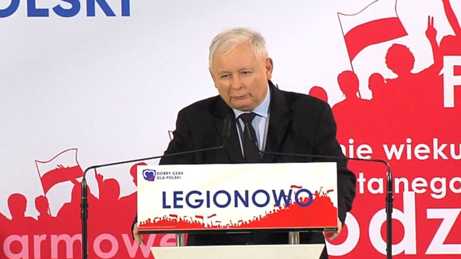 Wybory parlamentarne 2019. Jarosław Kaczyński na konwencji PiS w Legionowie