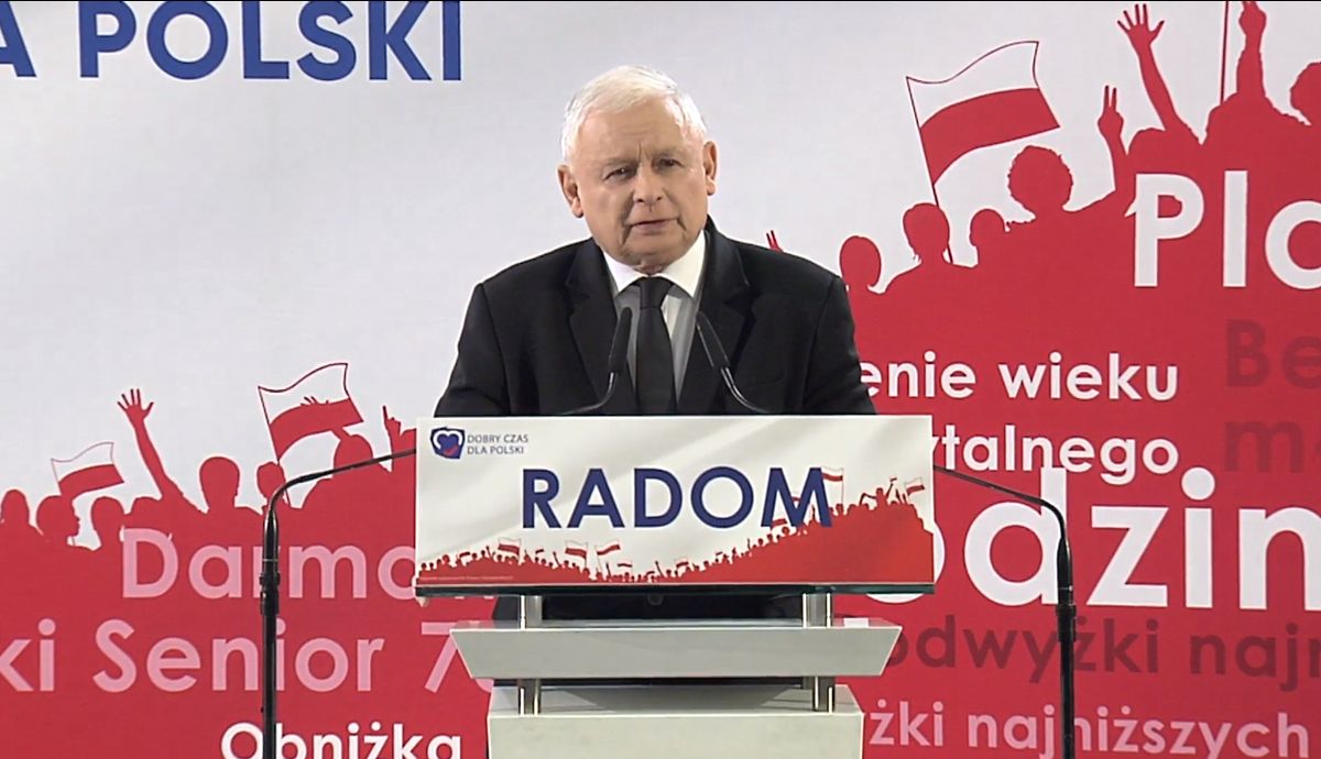 Jarosław Kaczyński na konwencji w Radomiu: bez wiarygodności wybory zmieniają się w rytuał