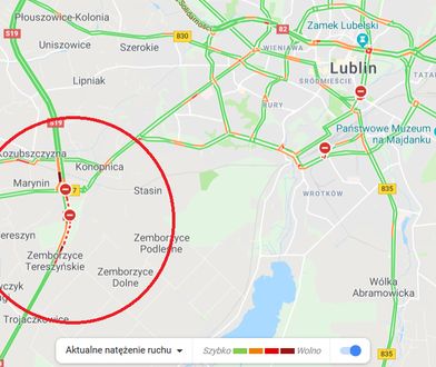 Wypadek k. Lublina. Płonie ciężarówka na obwodnicy, trasa zablokowana