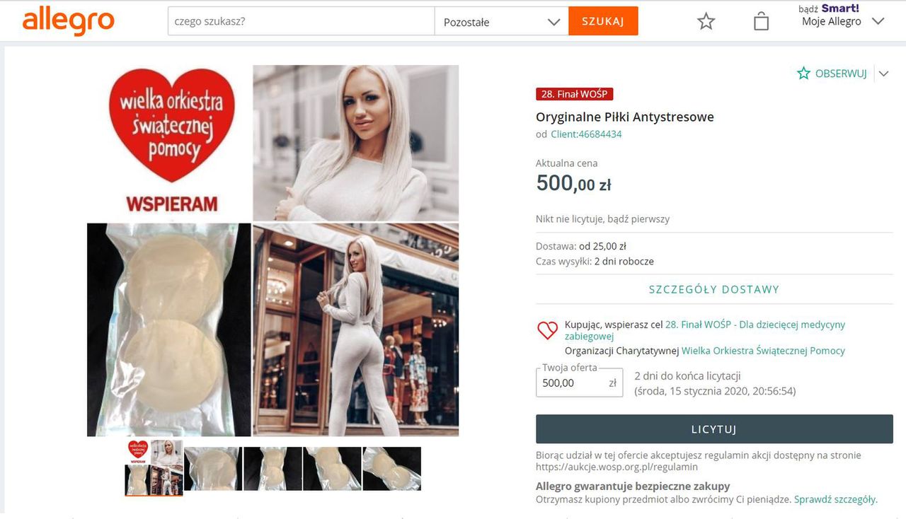 Katarzyna Czułek przekazała na WOŚP zużyte implanty piersi