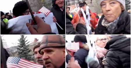 KOD przegoniony z Żagania. Protestujący musieli zwinąć flagi po blokadzie zwolenników PiS