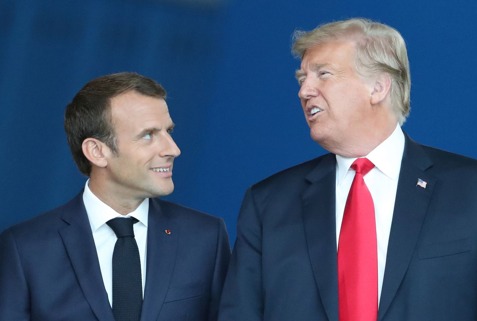 Donald Trump i Emmanuel Macron w Paryżu