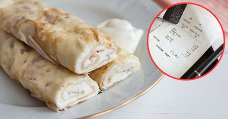 Zamówiła tylko naleśniki i herbatę. Gdy dostała rachunek, kwota była wyższa niż w menu