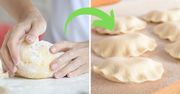 Wlej pół szklanki do ciasta na pierogi. Elastycznością i delikatnością zaskoczy niejedną doświadczoną gospodynię