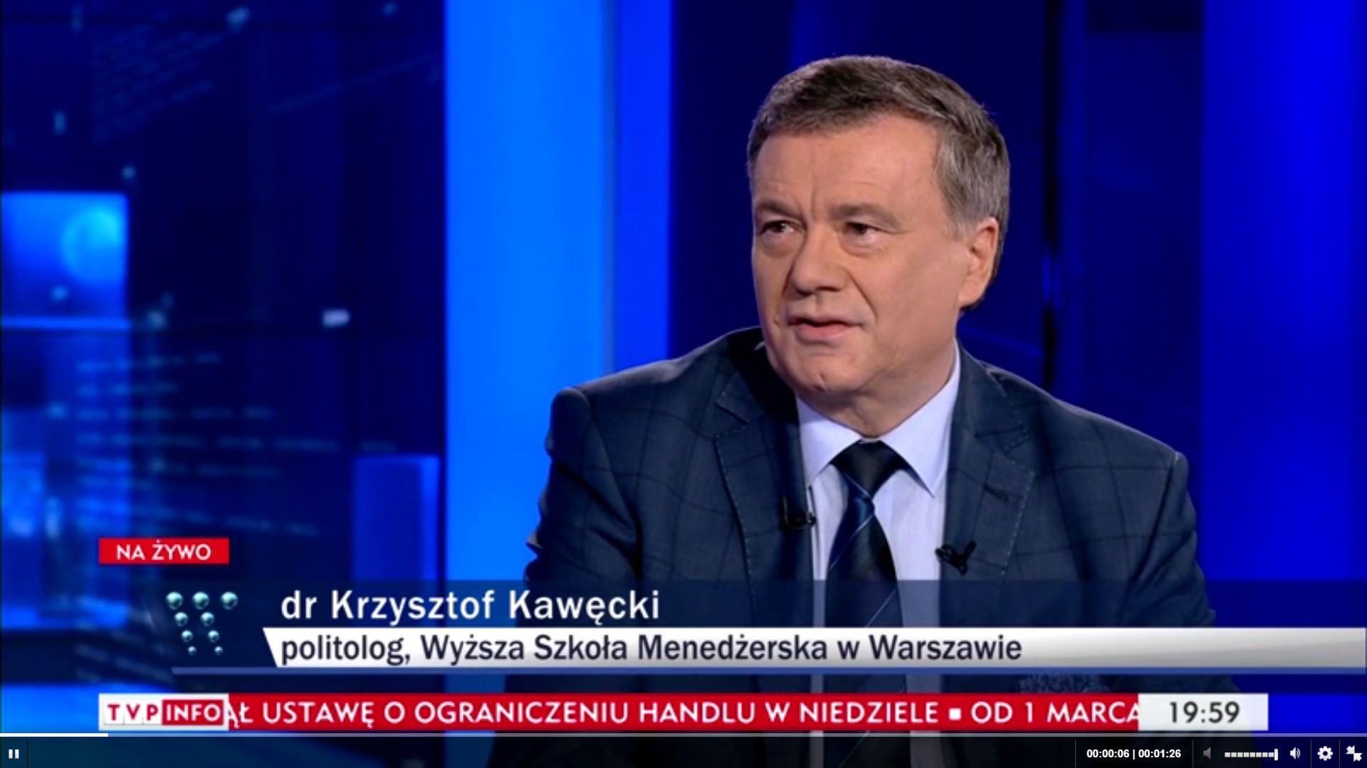 Dr Krzysztof Kawęcki - ekspert TVP i kandydat PiS w ostatnich wyborach. 