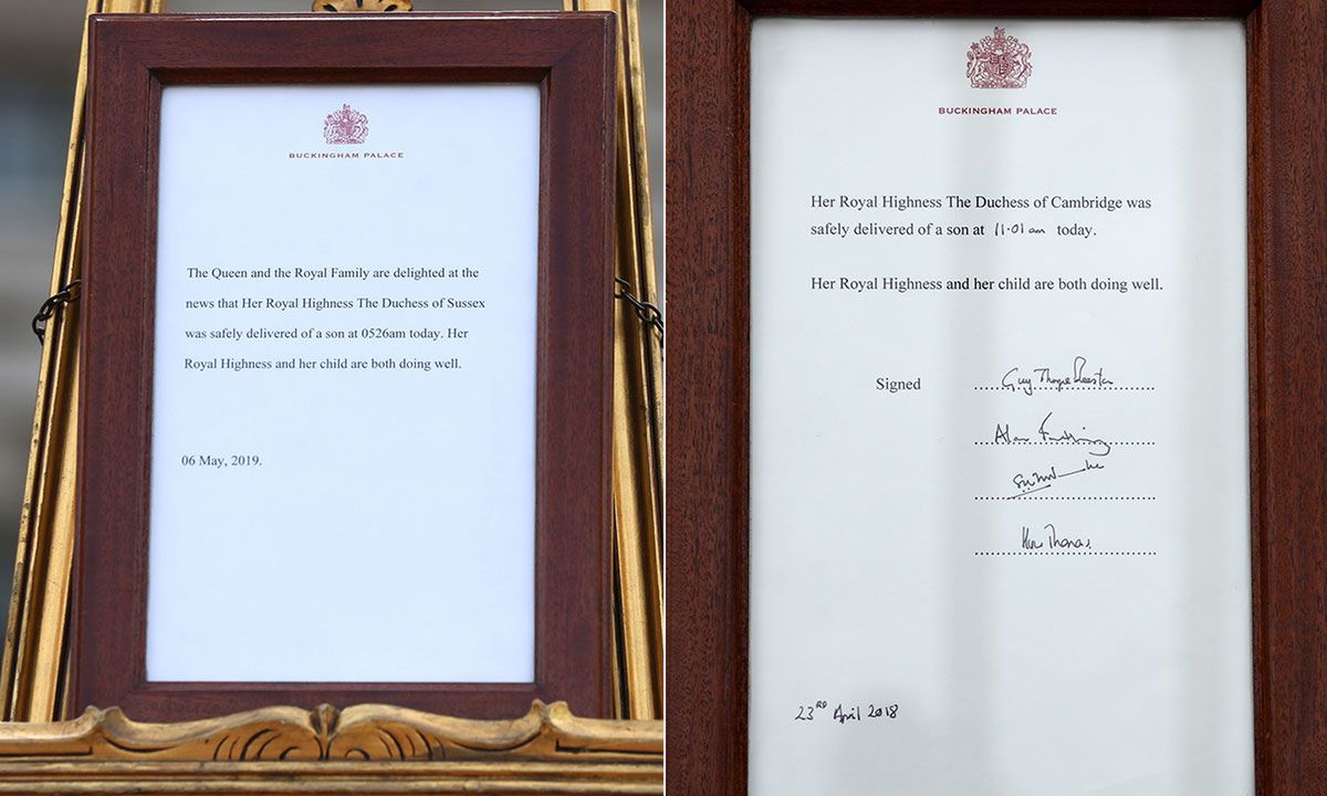 Biuletyn wydany po narodzinach dziecka Meghan Markle