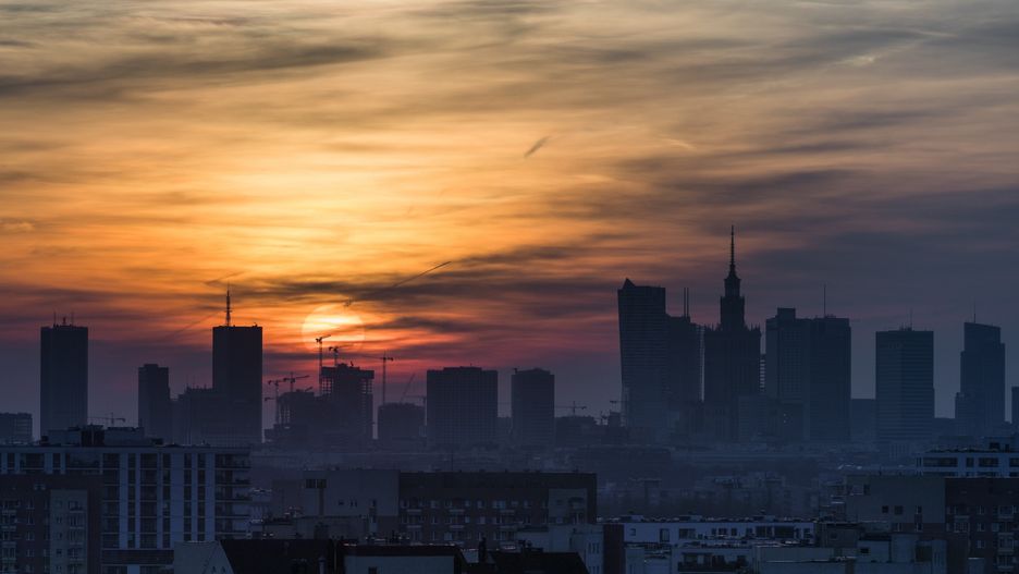 Warszawa. Smog w stolicy w piątek 3 stycznia 2020 r.
