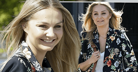 Małgorzata Socha w "Pytaniu na śniadanie": marynarka w kwiaty, buty Gucci i ogromna torba