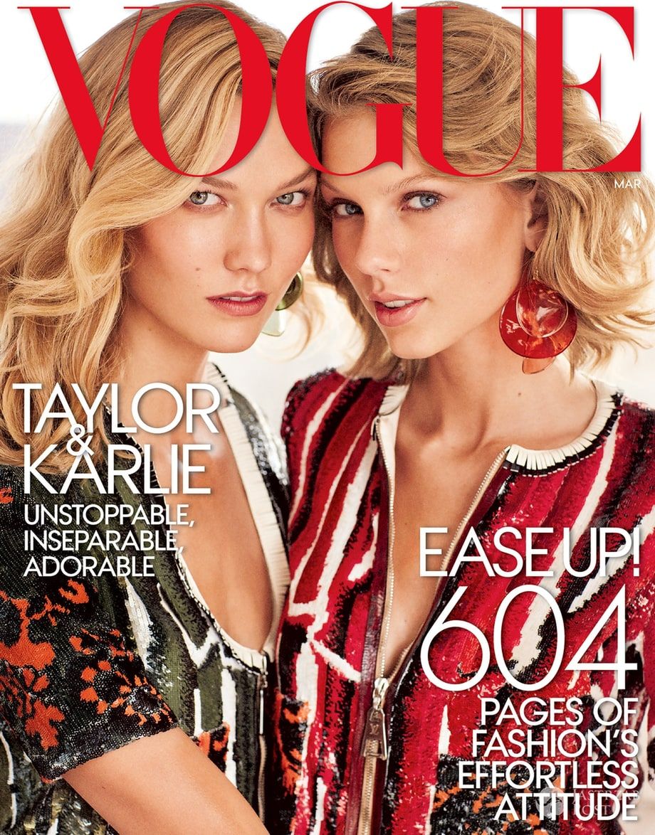 Karlie Kloss i Taylor Swift, "Vogue US", marzec 2015 (fot. Mikael Jansson)