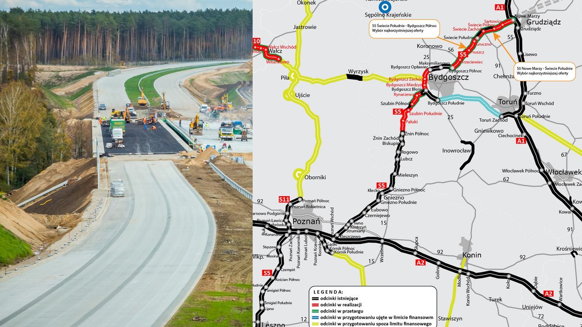 Trasa S5. Budowa odcinka Nowe Marzy - Świecie - Bydgoszcz będzie wznowiona