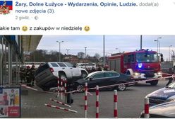 Lubuskie: Tajemniczy wypadek, samochód wjechał na samochód przed witryną sklepową