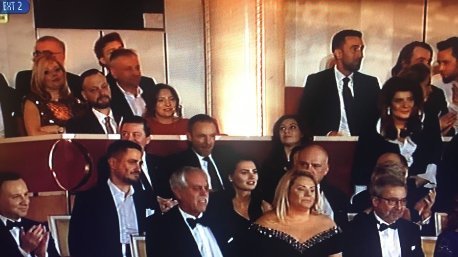 Andrzej Duda i Zygmunt Solorz w honorowej loży