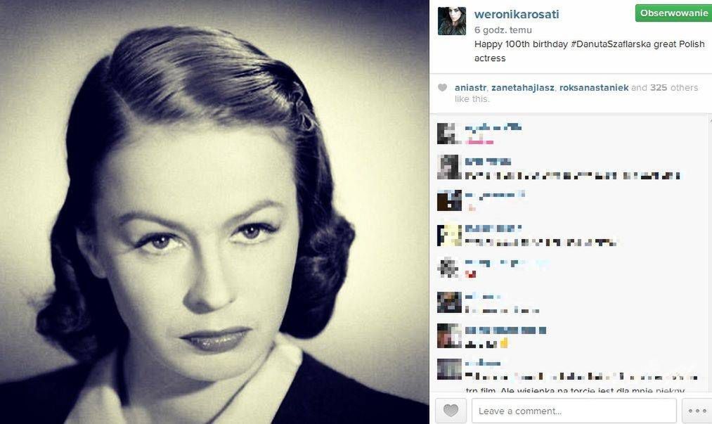Weronika Rosati złożyła życzenia Danucie Szaflarskiej
Fotografia: Instagram.com