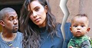 Śliczny synek Kim Kardashian porzucony przez matkę! Są zdjęcia paparazzi smutnego Sainta Westa [GALERIA]